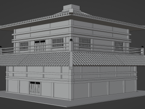 Chinese Two Floors Siheyuan 3Dモデル