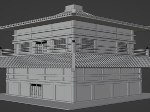 Chinese Two Floors Siheyuan 3D Model