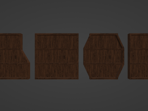Seven Wooden Bookshelves 3D मॉडल