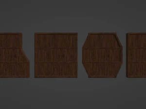 Seven Wooden Bookshelves 3D Model