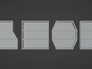 Seven Wooden Bookshelves 3D Model