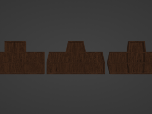 Seven Wooden Bookshelves 3D मॉडल