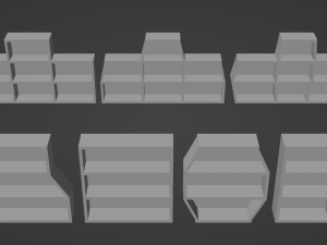 Seven Wooden Bookshelves 3D मॉडल