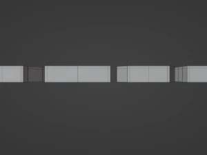 Seven Wooden Bookshelves 3D Model
