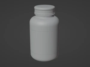 Amber Glass Pill Bottle 3D Model