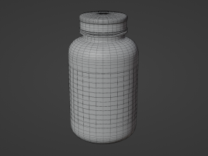 Amber Glass Pill Bottle 3Dモデル