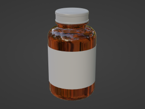 Amber Glass Pill Bottle 3Dモデル