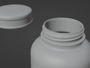 Amber Glass Pill Bottle 3D Model