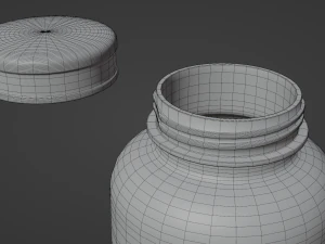 Amber Glass Pill Bottle 3D Model