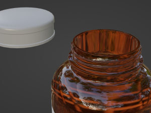 Amber Glass Pill Bottle 3Dモデル