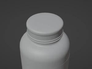 Amber Glass Pill Bottle 3D Model