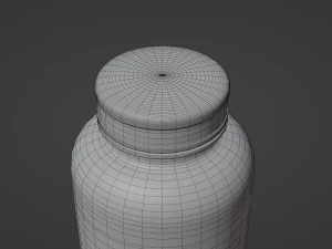 Amber Glass Pill Bottle 3D Model