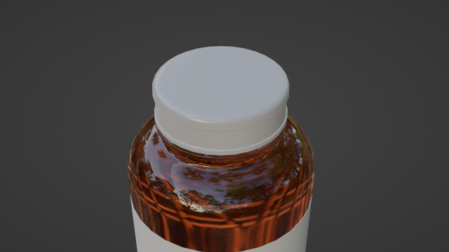 Glass bottle. Glass pill bottle. 3D render Stock Photo by ©Vachom