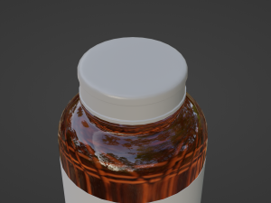 Amber Glass Pill Bottle 3Dモデル
