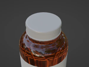 Amber Glass Pill Bottle 3D Model