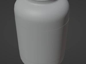 Amber Glass Pill Bottle 3D Model