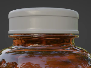 Amber Glass Pill Bottle 3D Model