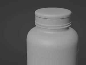 Amber Glass Pill Bottle 3D Model