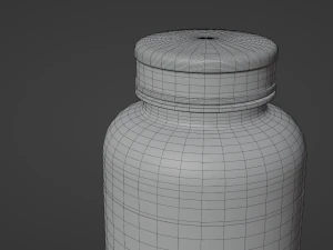 Amber Glass Pill Bottle 3D Model