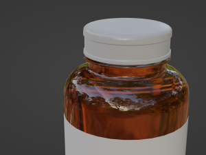 Amber Glass Pill Bottle 3Dモデル