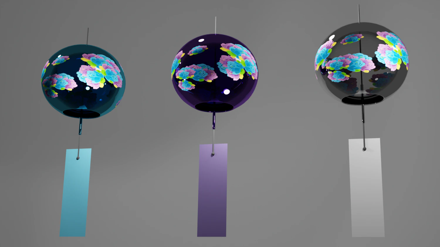 Furin - Wind Chimes 3D Model .c4d .max .obj .3ds .fbx .stl .blend
