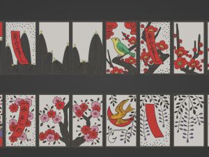 Hanafuda - Flower Cards 3D-Modell