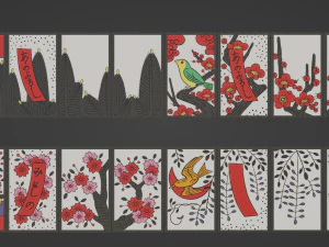 Hanafuda - Flower Cards 3D Model