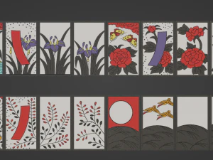 Hanafuda - Flower Cards 3D Model