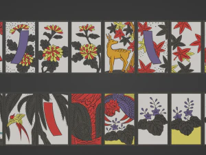 Hanafuda - Flower Cards 3D Model
