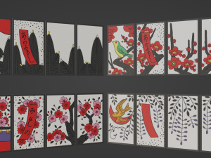 Hanafuda - Flower Cards 3D-Modell