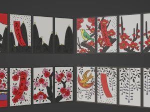 Hanafuda - Flower Cards 3D Model