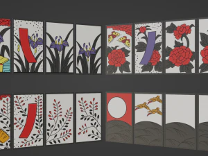 Hanafuda - Flower Cards 3D Model