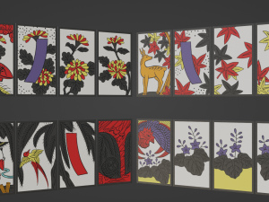 Hanafuda - Flower Cards 3D-Modell