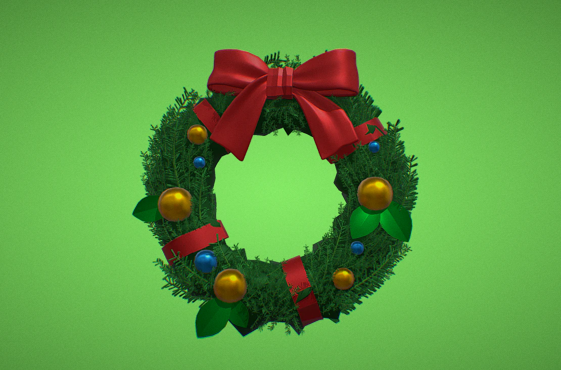 christmas wreath 3D Model .c4d .max .obj .3ds .fbx .stl .blend 