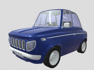 blue car 3D 模型
