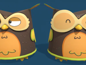 Eulen-Cartoon 3D Modell