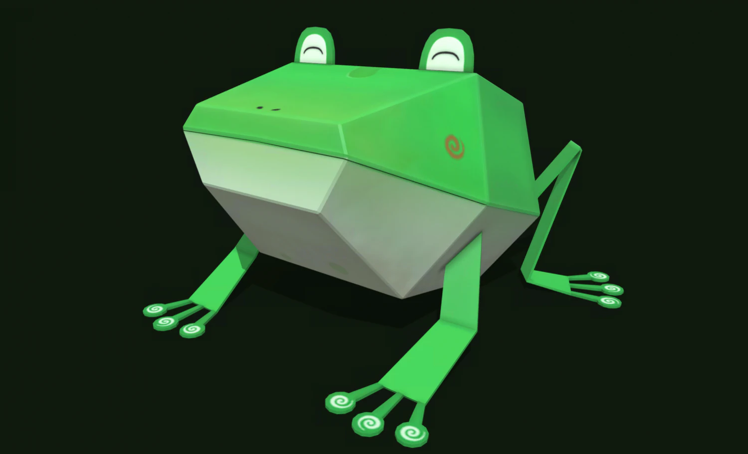 Frog cartoon 3D Model .c4d .max .obj .3ds .fbx .stl .blend