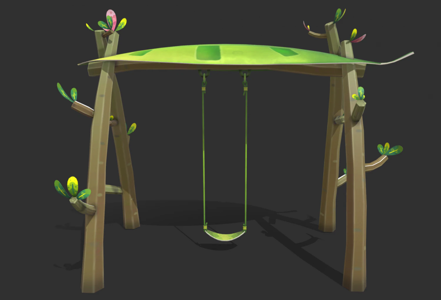 Swing cartoon 3D Model .c4d .max .obj .3ds .fbx .stl .blend 