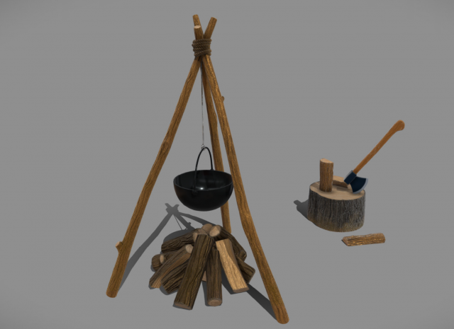 Fire Wood 3Dモデル .c4d .max .obj .3ds .fbx .stl .blend 