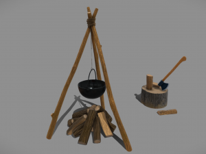 Fire Wood 3D 模型