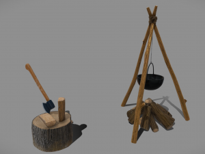 Fire Wood 3Dモデル