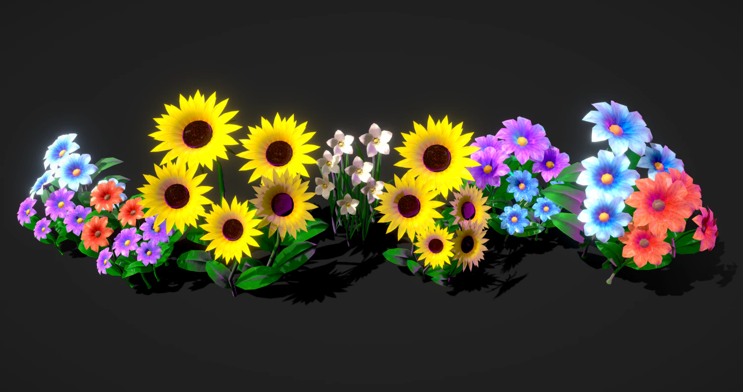Flower 3D Model .c4d .max .obj .3ds .fbx .stl .blend 