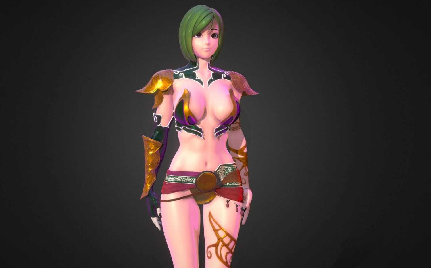 Girl warrior fbx 3D Model .c4d .max .obj .3ds .fbx .stl .blend 