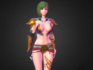 Wojownicza dziewczyna fbx Model 3D