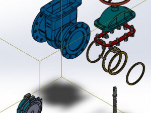 gate valve dn 200 3D Модель