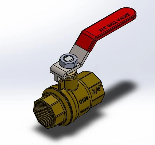 ball valve 3-4 3D Model .c4d .max .obj .3ds .fbx .stl .blend 