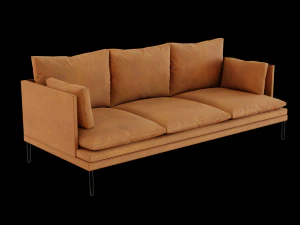 divano moderno in pelle di bufalo Modello 3D