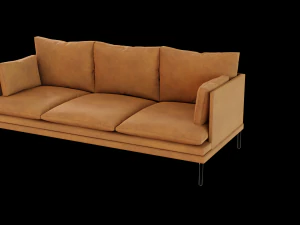 modern buffalo leather couch 3D Model