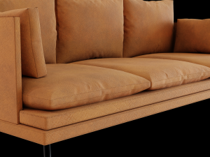 modern buffalo leather couch 3D Model