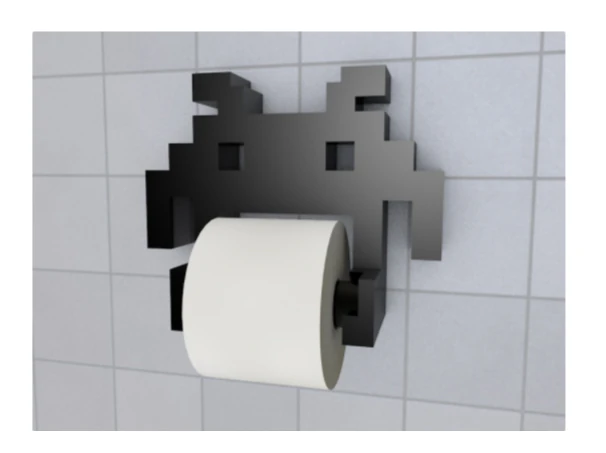 space invader toilet paper holder 3d printing 3D Print Model .c4d .max .obj .3ds .fbx .stl .blend